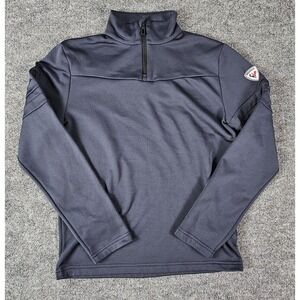 Rossignol Half Zip Pullover Sweatshirt Mens Medium Navy Blue Made in Italy Ski